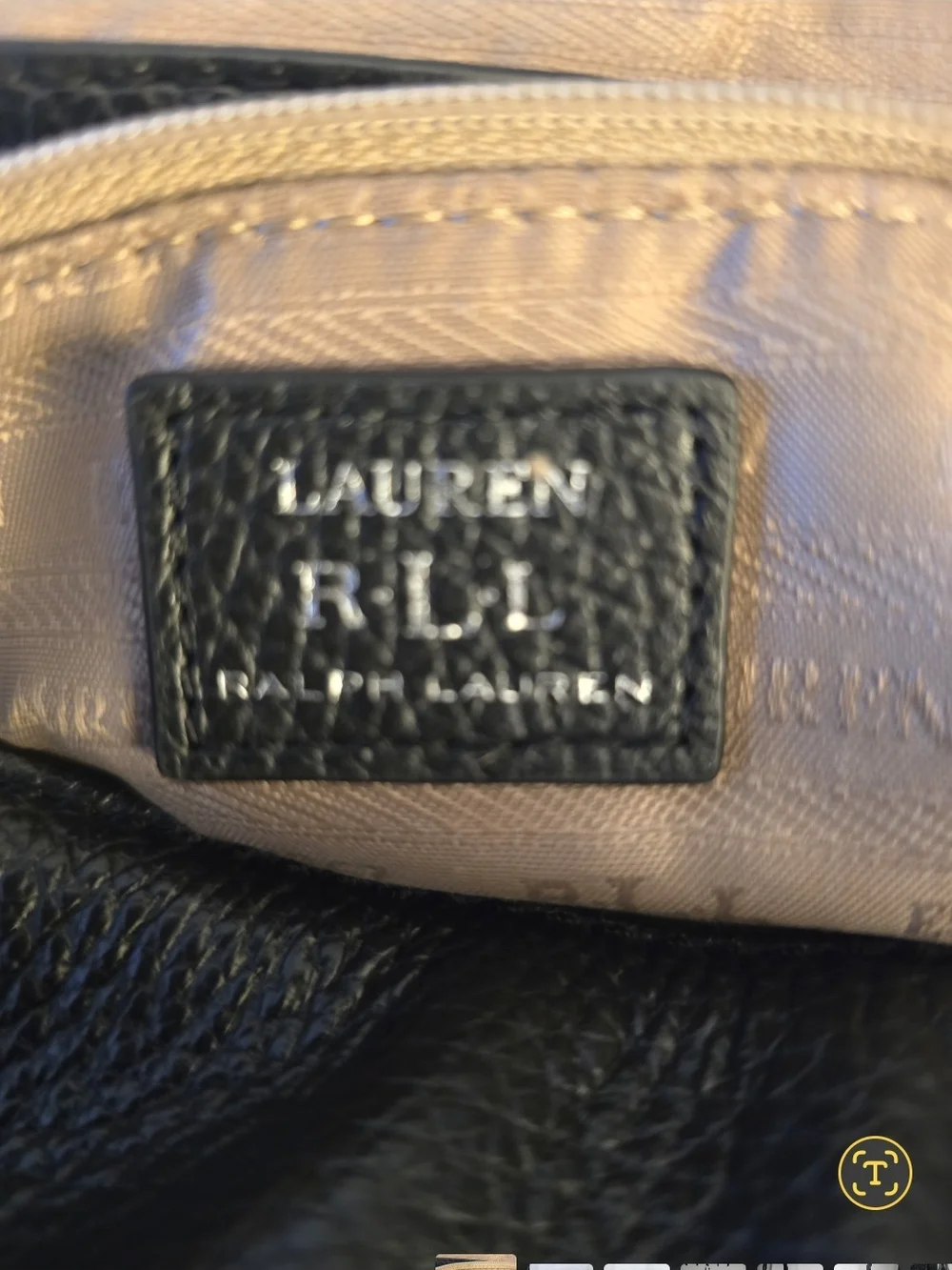 Lauren Ralph Lauren Black Leathet & Suede Crossbody Bag